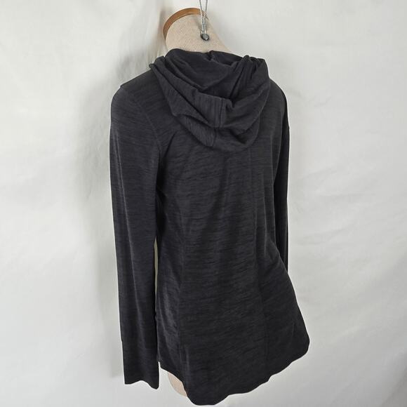 Prana Hoody Women's XS Charcoal Henley Neckline Kangaroo Pouch Long Sleeve - Picture 12 of 14